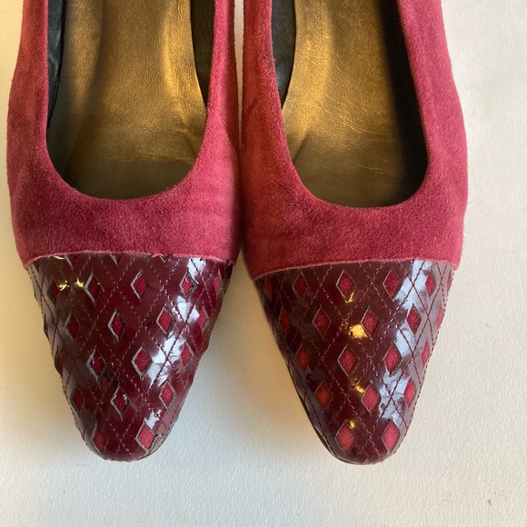 Bally Burgundy Suede Leather Heels size 9.5 - Picture 8 of 14